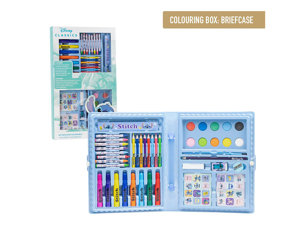 SET PAPELERIA COLOREABLE CAJA STITCH